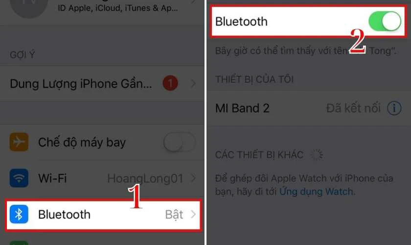 Bật Bluetooth trên điện thoại iPhone để kết nối ô tô