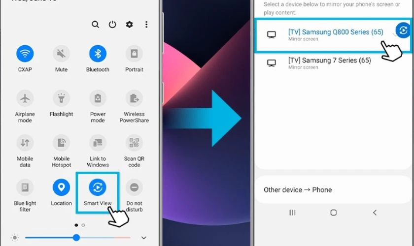 Kết nối điện thoại Samsung với tivi qua ứng dụng Smartview 