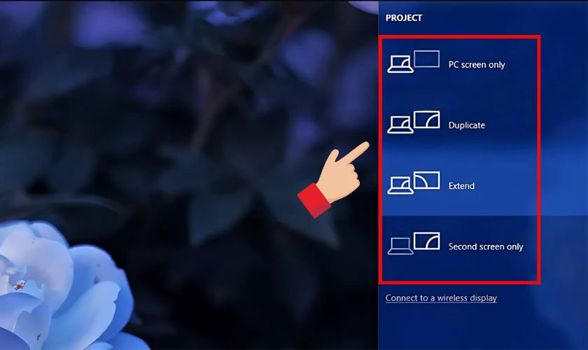Trên laptop, nhấn tổ hợp phím Windows + P