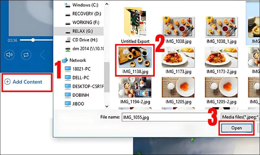 Chọn Add Content để thêm nội dung muốn hiển thị