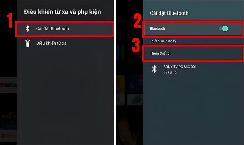 Chọn mục Cài đặt Bluetooth