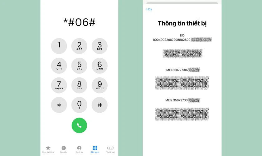 Kiểm tra iMei qua cú pháp 