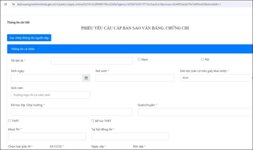Bạn cần nhập đầy đủ và chính xác các thông tin cá nhân