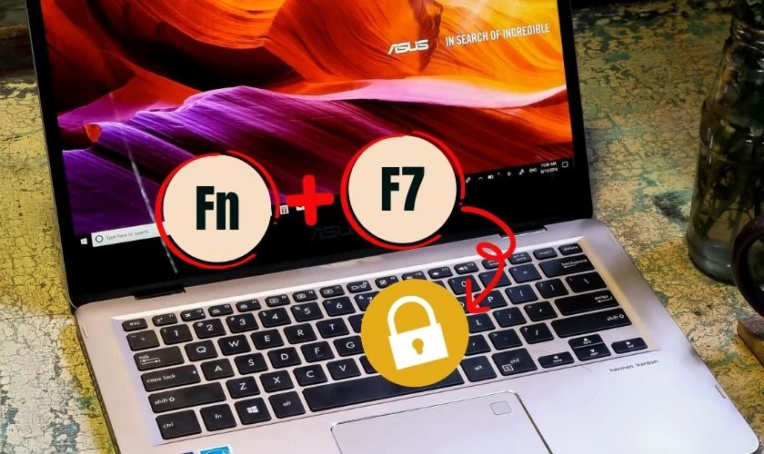 Khóa bàn phím laptop ASUS bằng tổ hợp phím