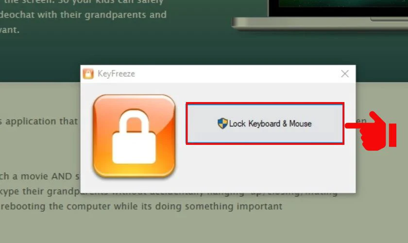 Khóa bàn phím laptop Lenovo bằng KeyFreeze