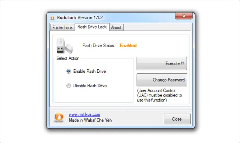 Khóa cổng USB bằng BuduLock
