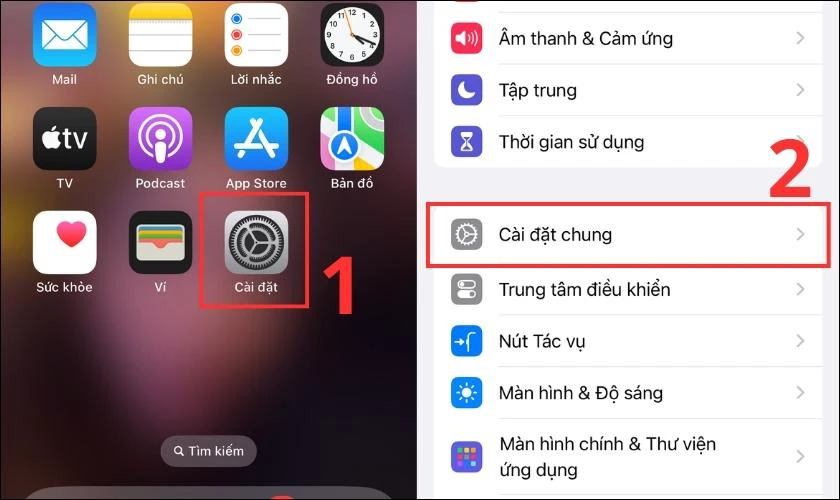 Vào phần Cài đặt của iPhone, chọn Cài đặt chung