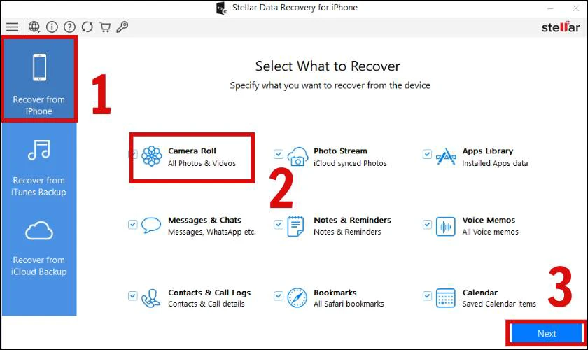 Mở phần mềm và kết nối thiết bị iOS của bạn với máy tính qua cáp USB