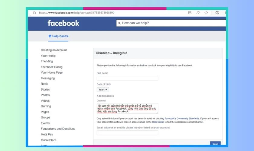 Khôi phục tài khoản Facebook bị xóa vĩnh viễn khi bị báo cáo chưa đủ tuổi