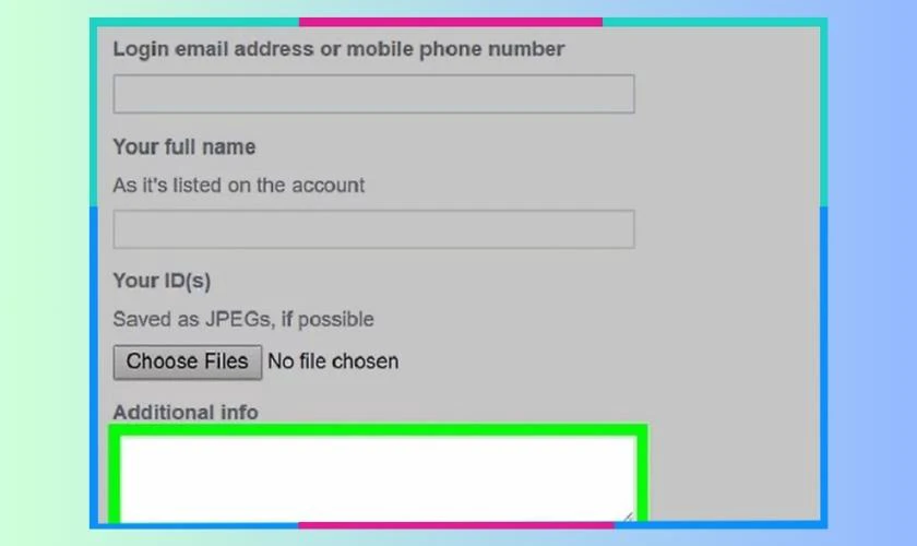 Tại phần Additional info