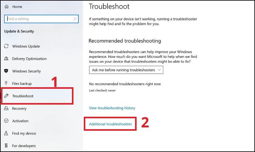 Additional troubleshooters