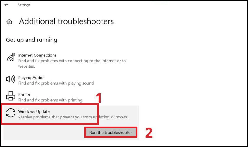 Run the troubleshooter