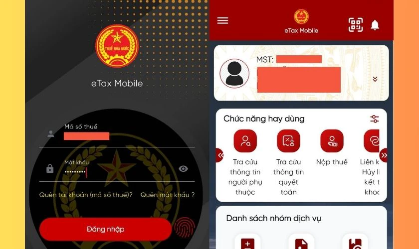 Đăng nhập eTax Mobile bằng mật khẩu mới