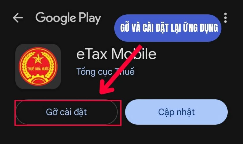 Gỡ và cài đặt lại eTax Mobile từ App Store/CH Play