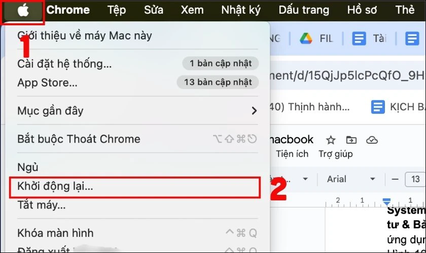 Khởi động lại MacBook
