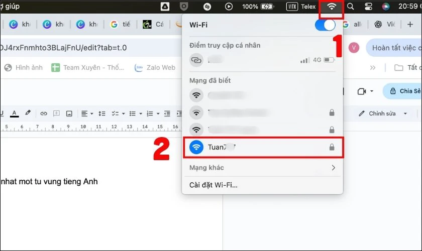 Kiểm tra kết nối internet