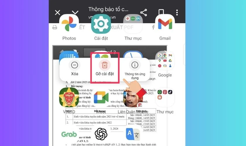 Gỡ cài đặt VNeID khỏi điện thoại