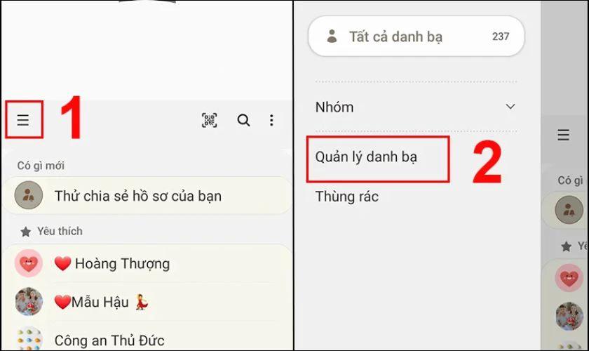 Sử dụng ứng dụng Danh bạ bên thứ ba