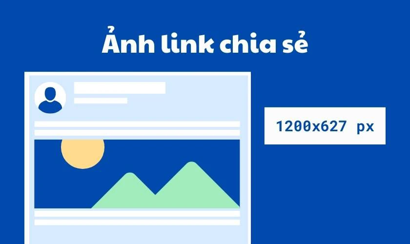 Kích thước link ảnh Facebook khi được chia sẻ