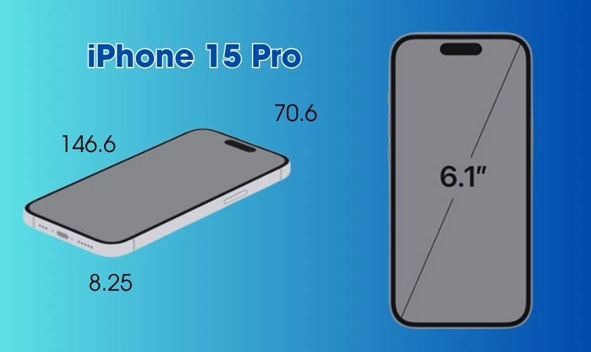 Kích thước iPhone 15 Pro bao nhiêu inch