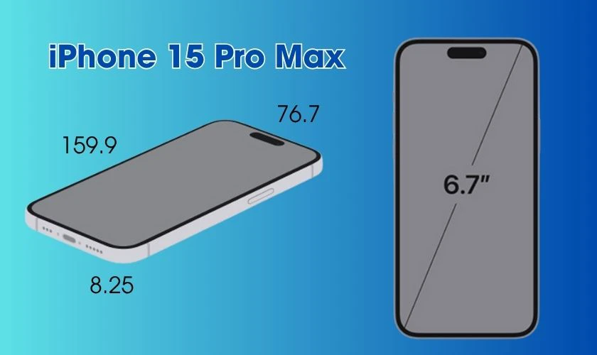 Kích thước của iPhone 15 Pro Max bao nhiêu inch