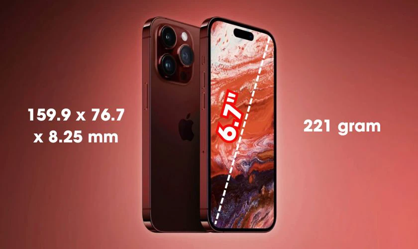 Kích thước iPhone 15 Pro Max là bao nhiêu?