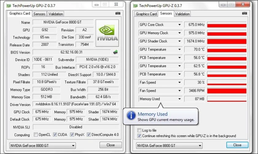 Khởi động GPU-Z sẽ tự động quét dữ liệu hệ thống