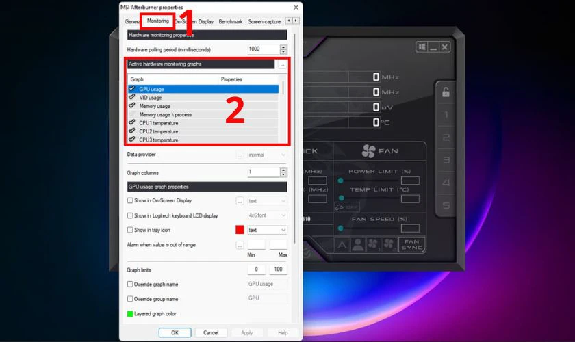 Test nhiệt độ GPU bằng MSI Afterburner nhanh chóng