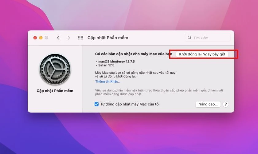  Nhấn vào Khởi động lại Ngay bây giờ