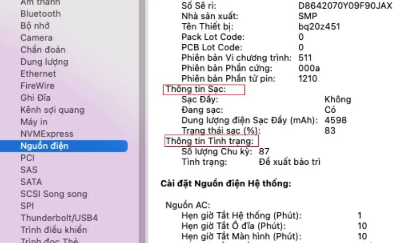 Cách để kiểm tra được tần suất sạc của Macbook trên máy