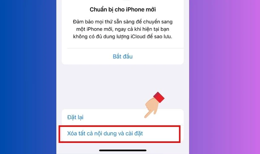 Khôi phục cài đặt gốc để giải phóng bộ nhớ hệ thống