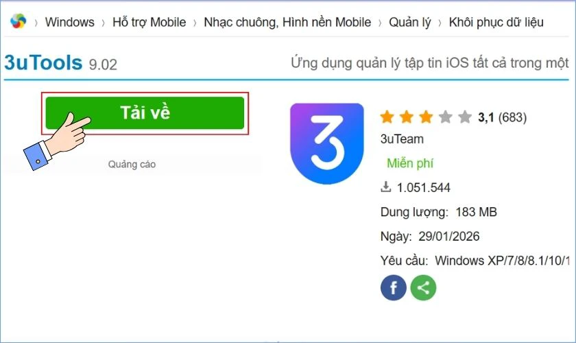 Tải và cài đặt 3uTools