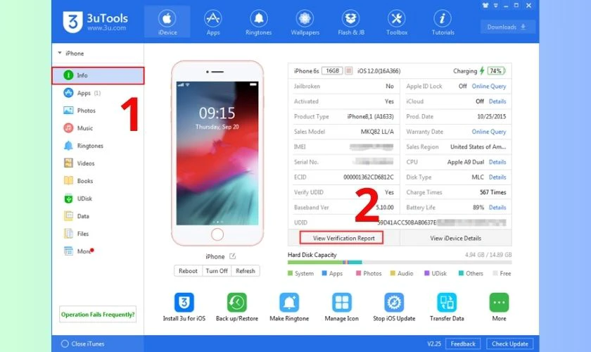 Kiểm tra thông tin thiết bị