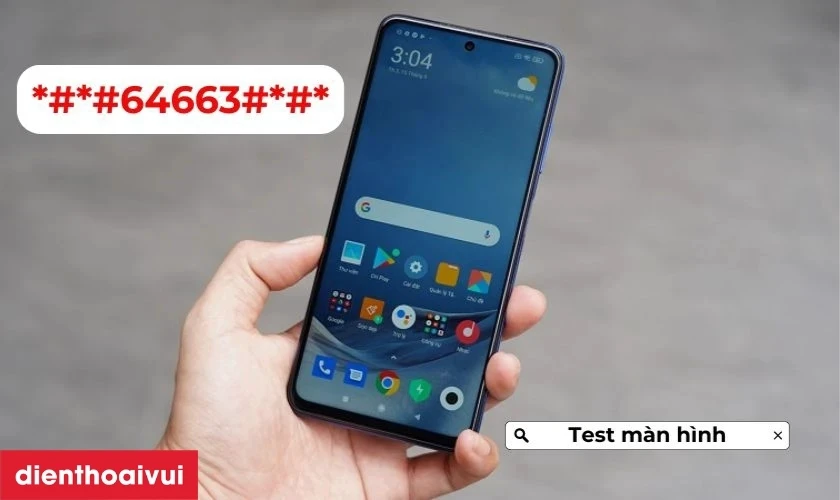 kiểm tra màn hình đt xiaomi cũ bằng mã code