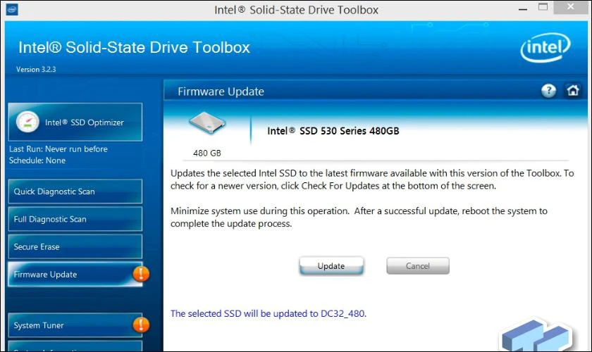 Sử dụng Intel Solid State Drive Toolbox để kiểm tra ổ cứng máy tính