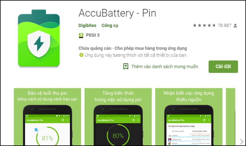 Kiểm tra pin Sony bằng app AccuBattery