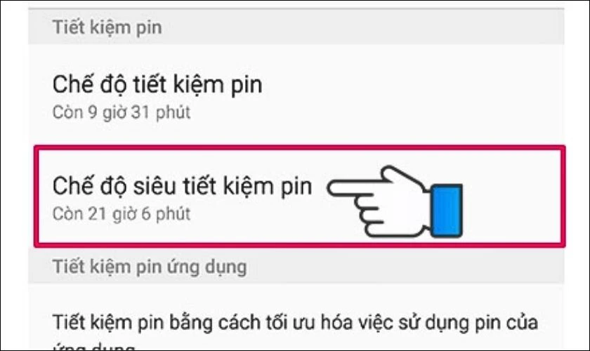 Bật Chế độ siêu tiết kiệm pin