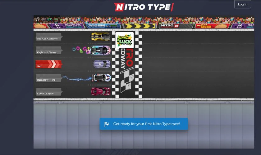 Nitro Type Race là trang web kiểm tra đánh máy nhiều người lựa chọn nhất