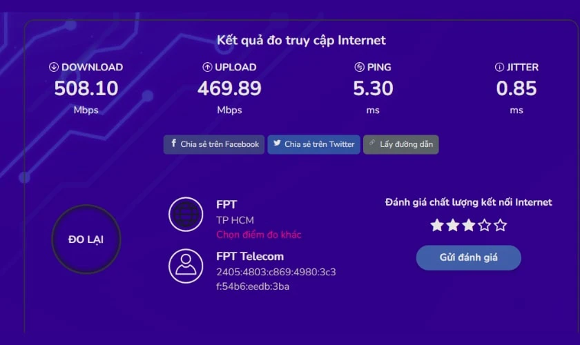 Kiểm tra tốc độ wifi trên máy tính bằng Speedtest nhanh