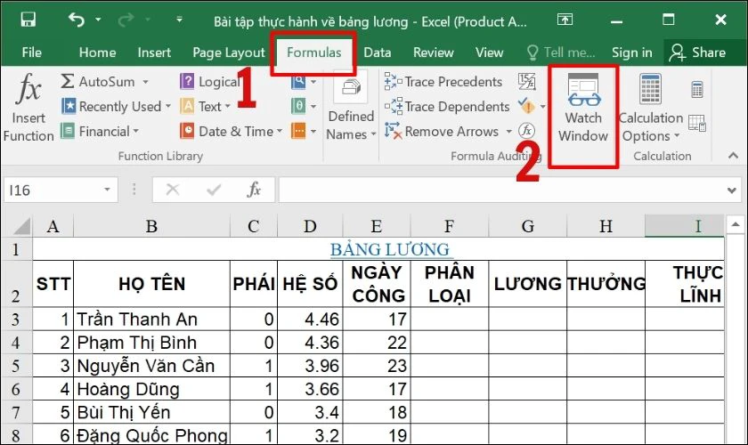 Cách giảm dung lượng file Excel hông qua xóa Watch Window