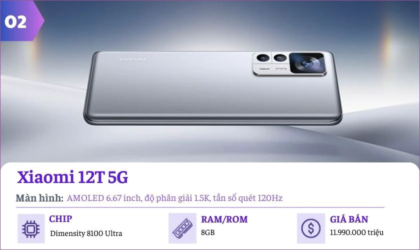 Xiaomi 12T 5G - Top điện thoại gaming tốt nhất