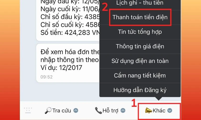 Cách thanh toán tiền điện qua Zalo