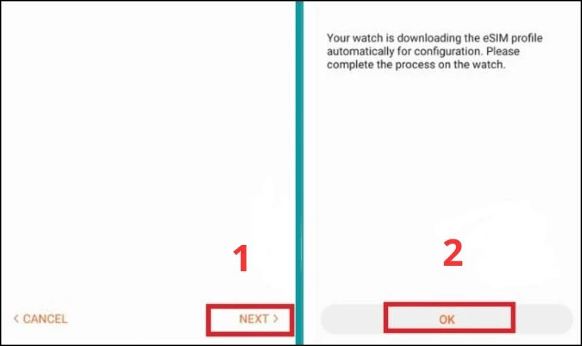 Bạn chỉ cần chờ một lúc để hoàn tất quá trình kích hoạt eSIM cho đồng hồ