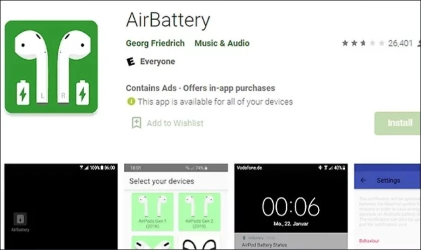 Tải AirBattery từ Play Store về máy