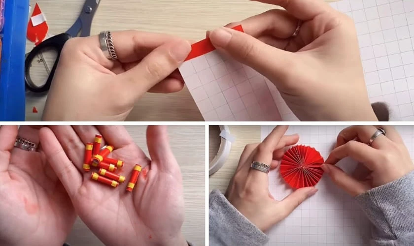 Cách làm thiệp chúc Tết thủ công bằng giấy cuốn
