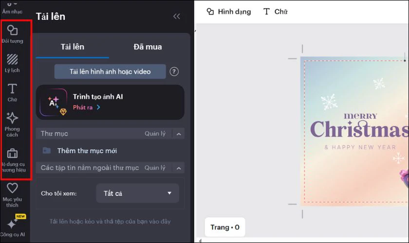 Cách làm thiệp giáng sinh Online trên VistaCreate
