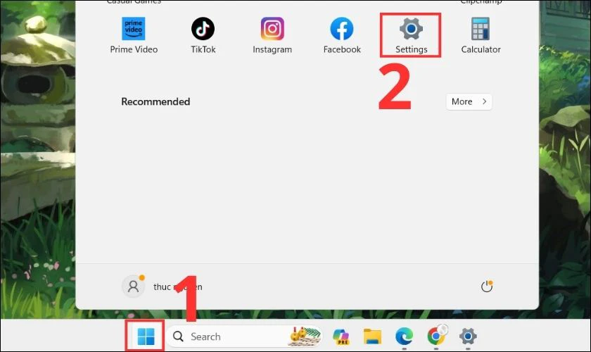 Làm trong suốt thanh taskbar bằng cách sử dụng tùy chọn Visual effects