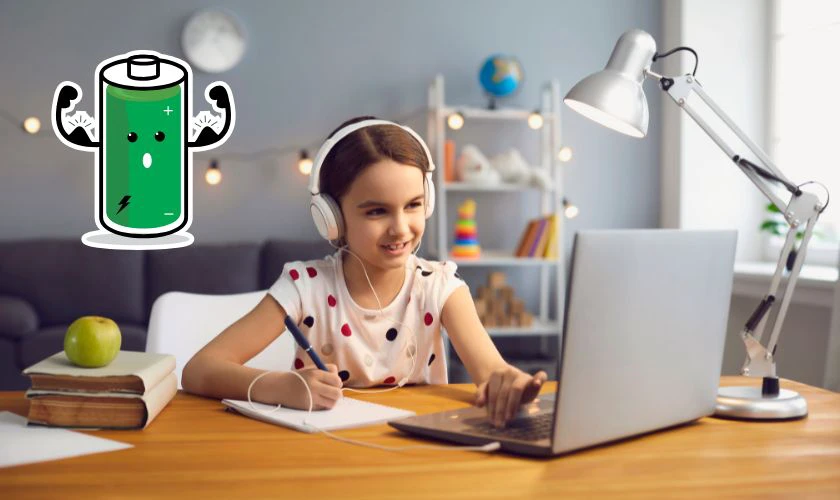 Pin lâu, sử dụng nhiều giờ không cần sạc