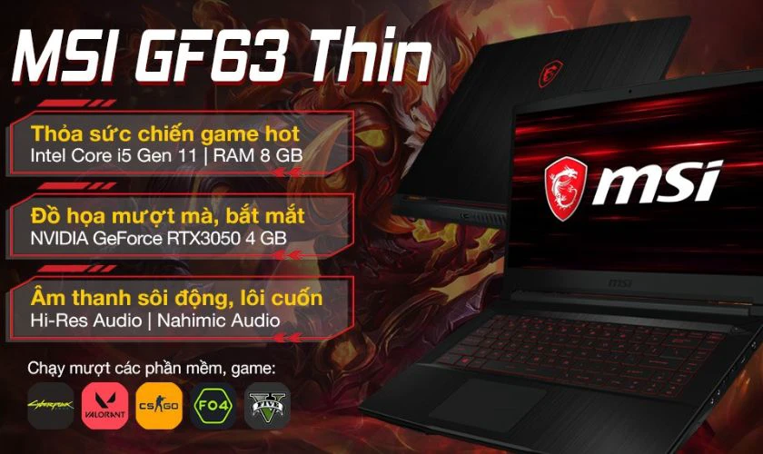 MSI Gaming GF63 Thin 11UC i5