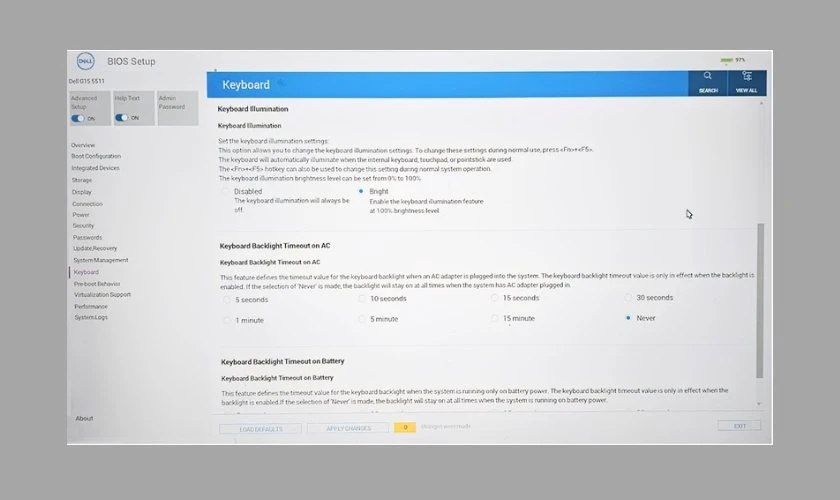 Kiểm tra trong BIOS